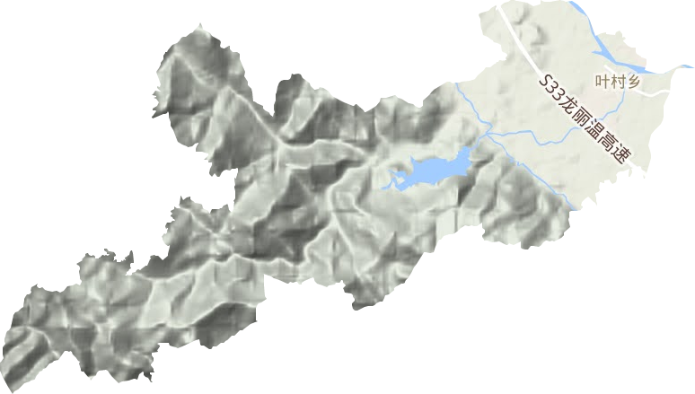 叶村乡地形图