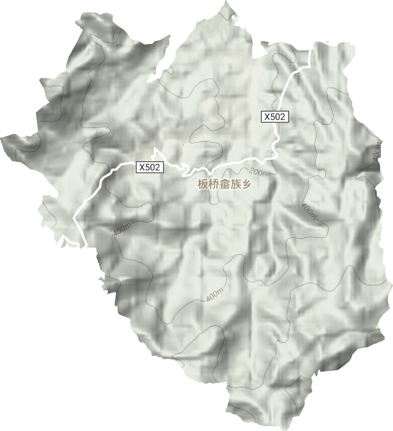 板桥畲族乡地形图