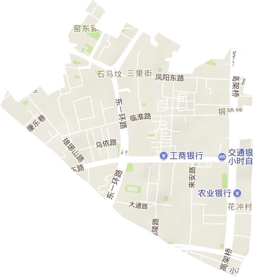 三里街街道地形图