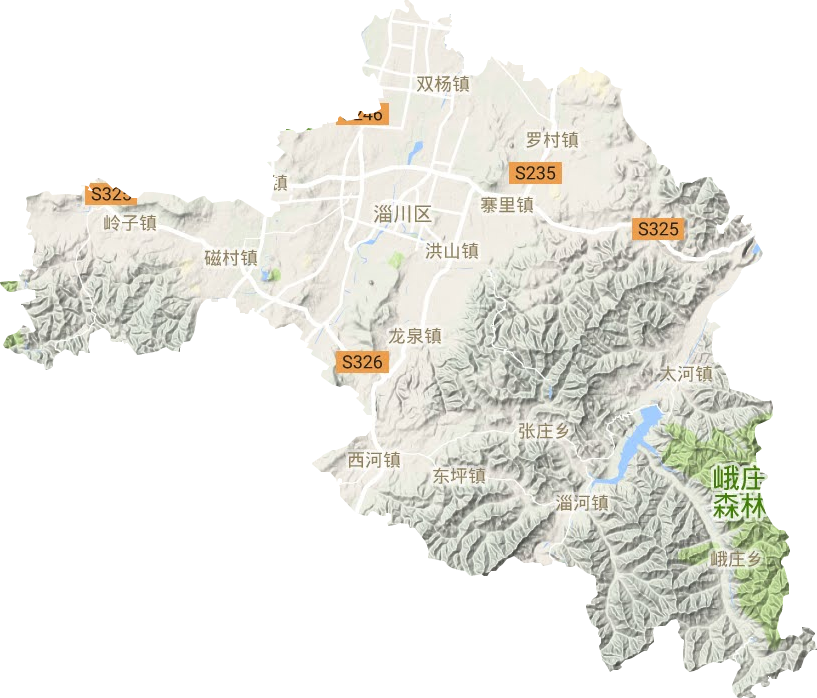 淄川区地形图
