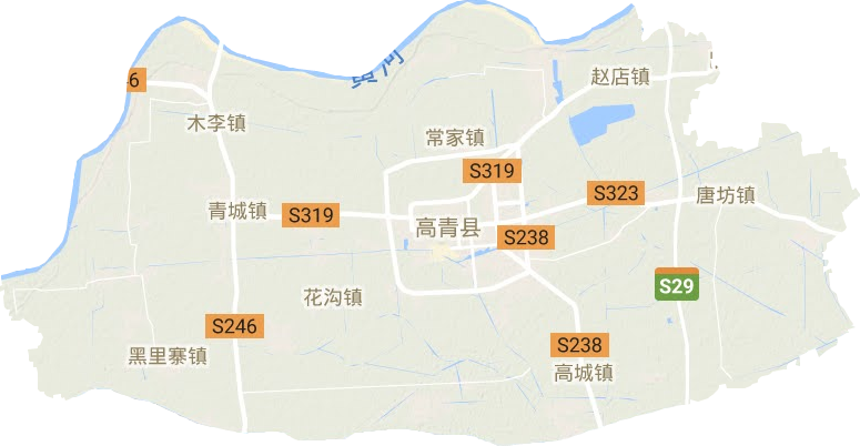 高青县地形图