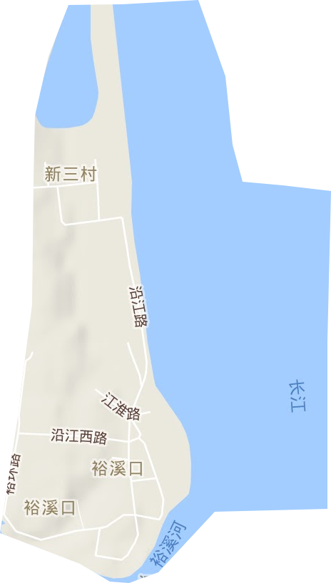 裕溪口街道地形图
