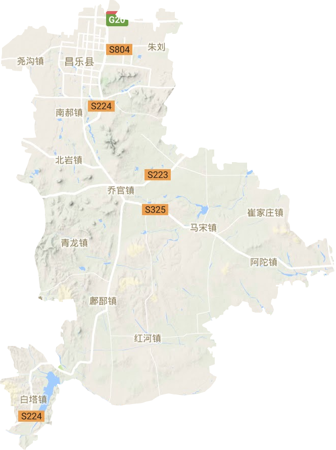 昌乐县地形图