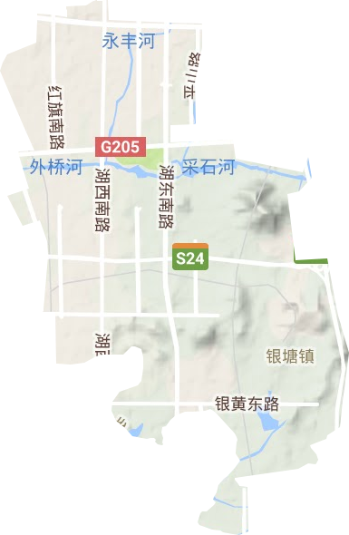 银塘镇地形图