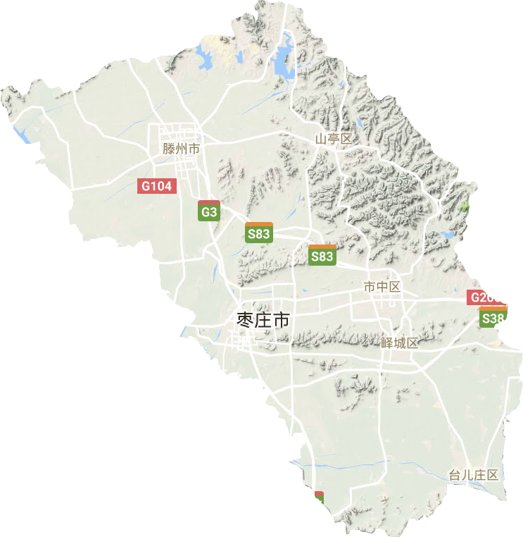 枣庄市地形图