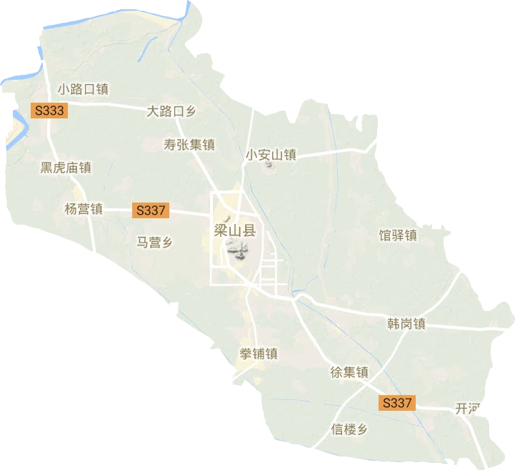 梁山县地形图