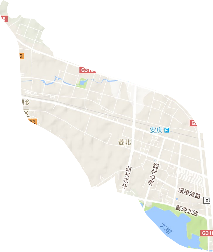 菱北街道地形图