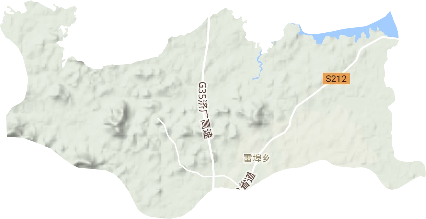 雷埠乡地形图