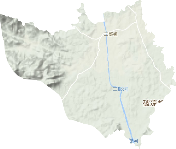 二郎镇地形图