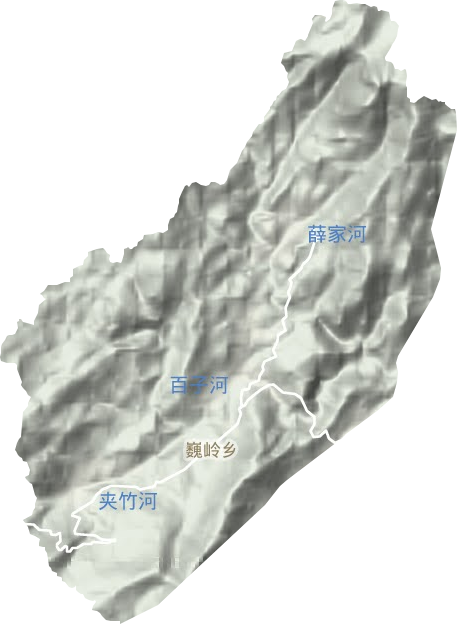 巍岭乡地形图