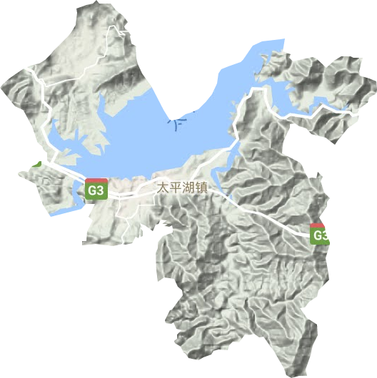 太平湖镇地形图