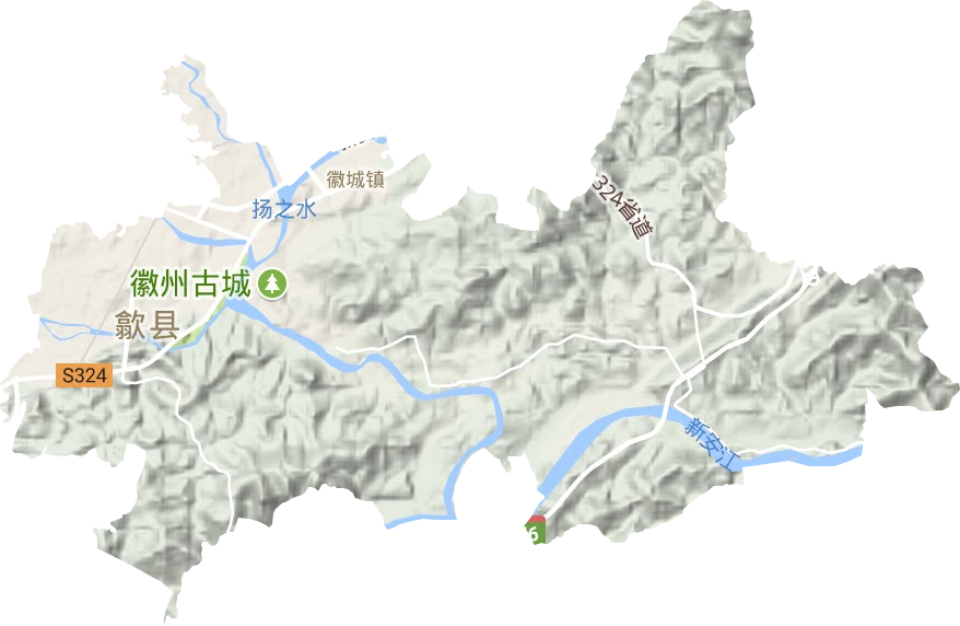 徽城镇地形图