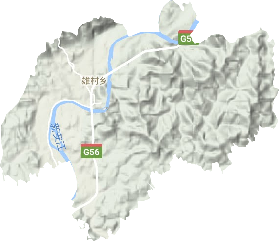 雄村乡地形图