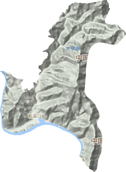 新溪口乡地形图