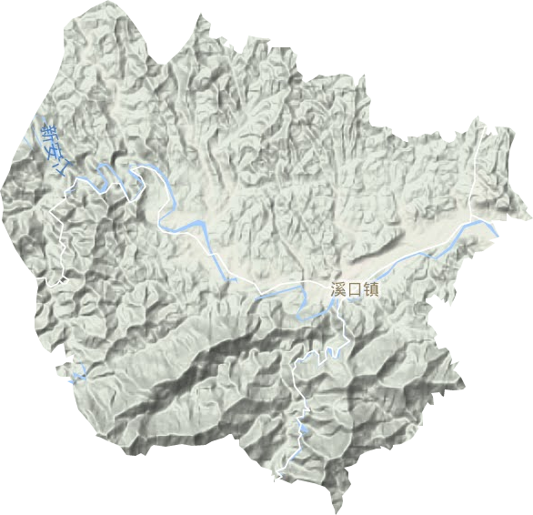 溪口镇地形图