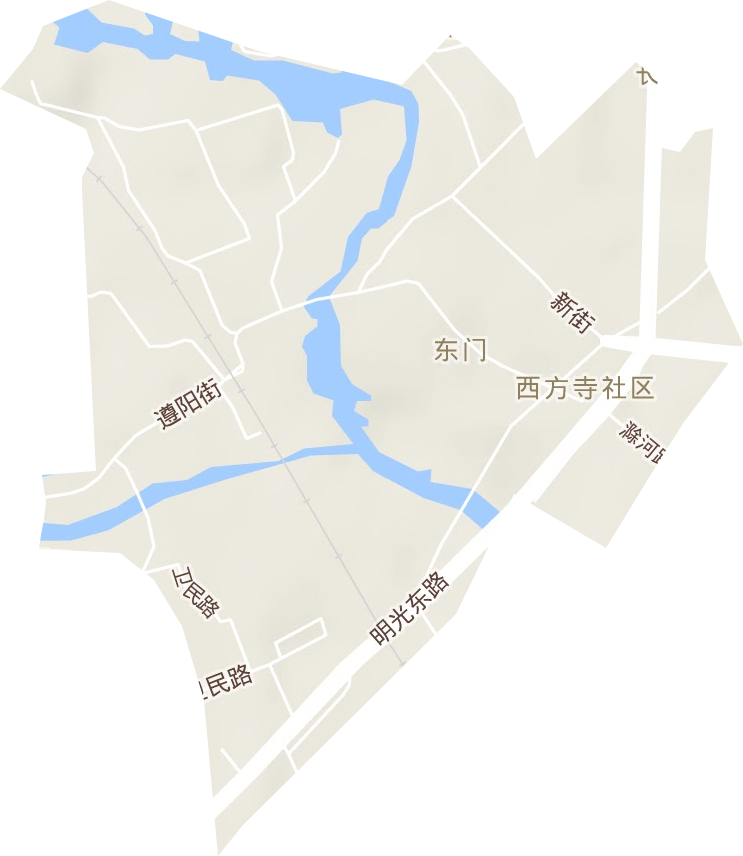 东门街道地形图