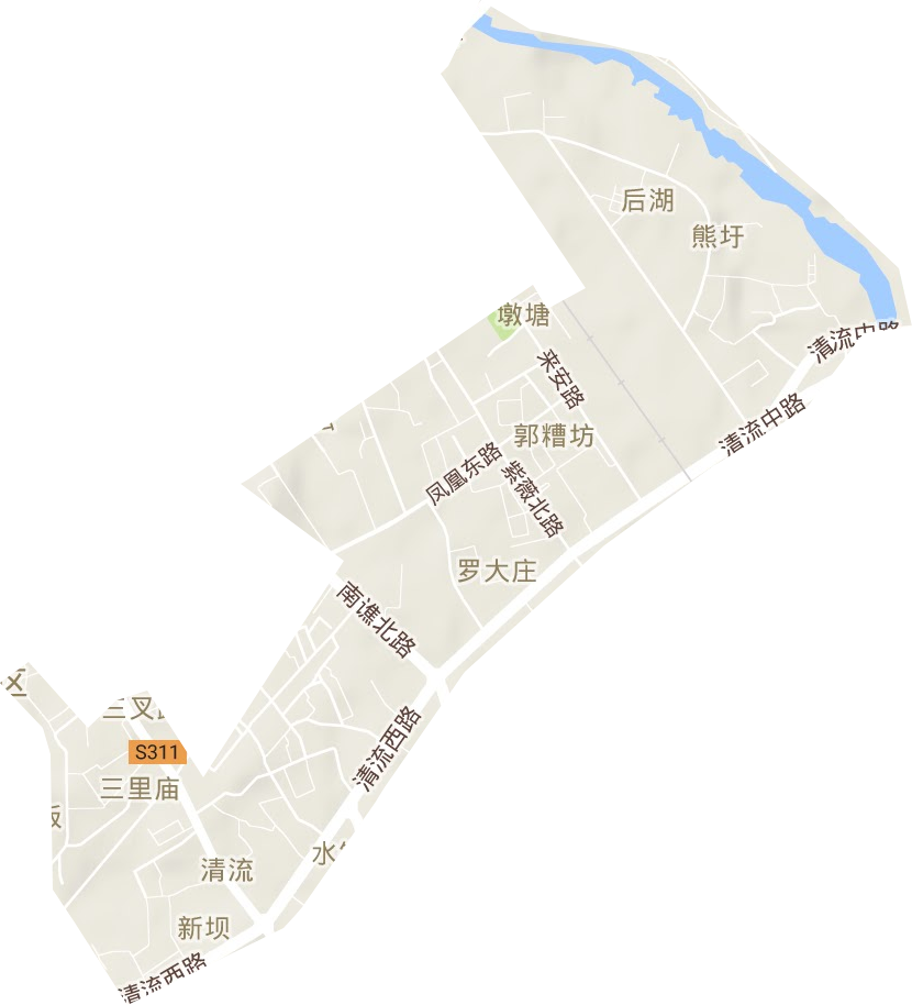清流街道地形图