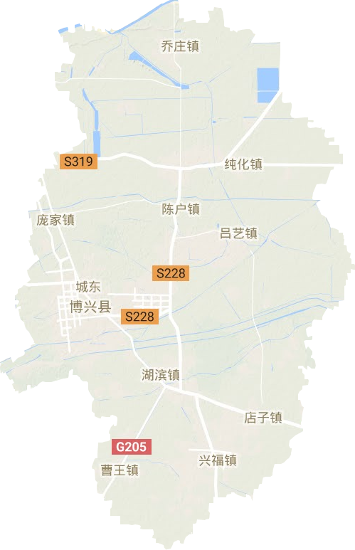 博兴县地形图