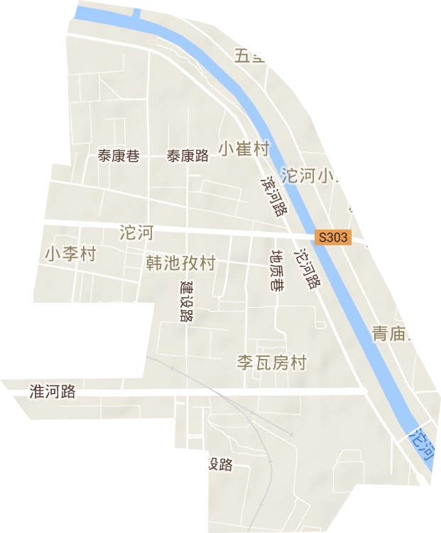沱河街道地形图