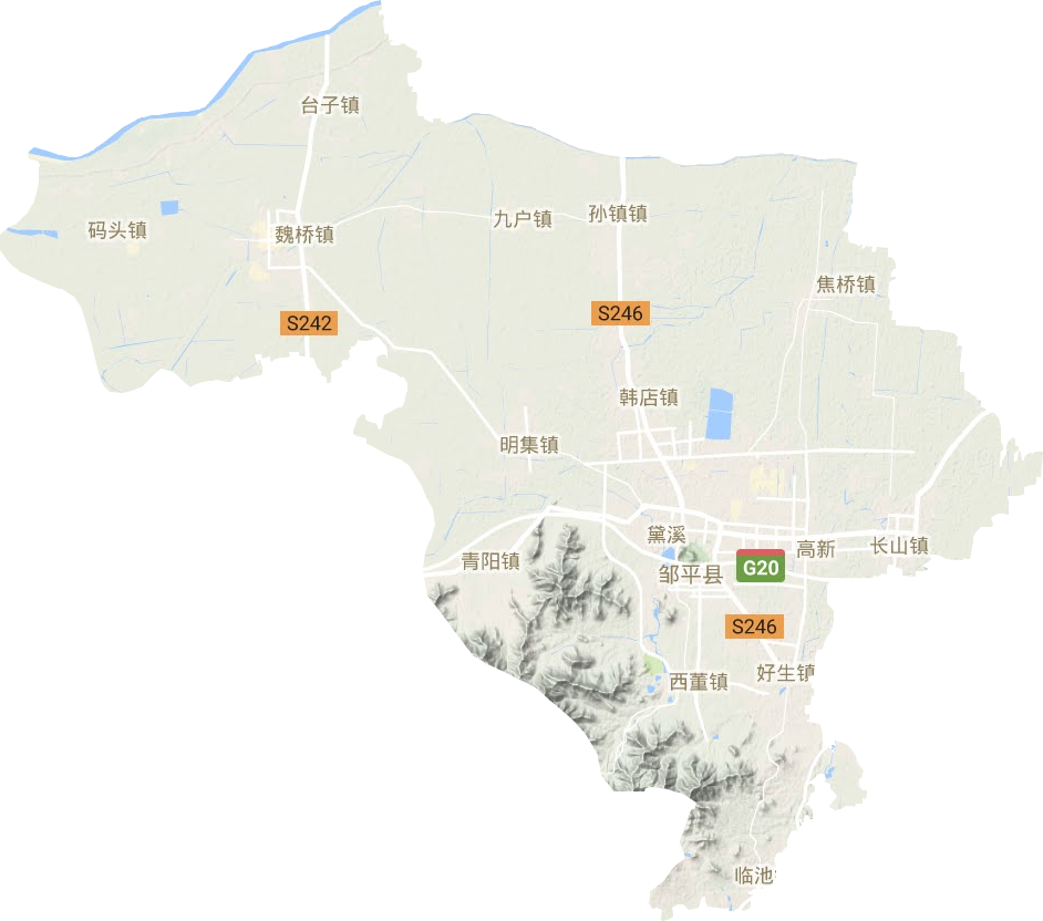 邹平县地形图