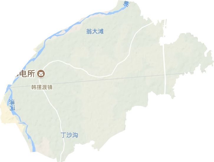 韩摆渡镇地形图