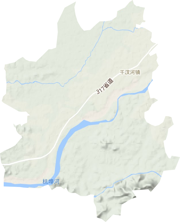 干汊河镇地形图