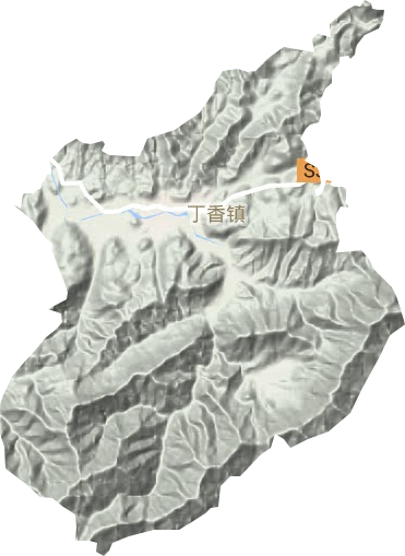 丁香镇地形图