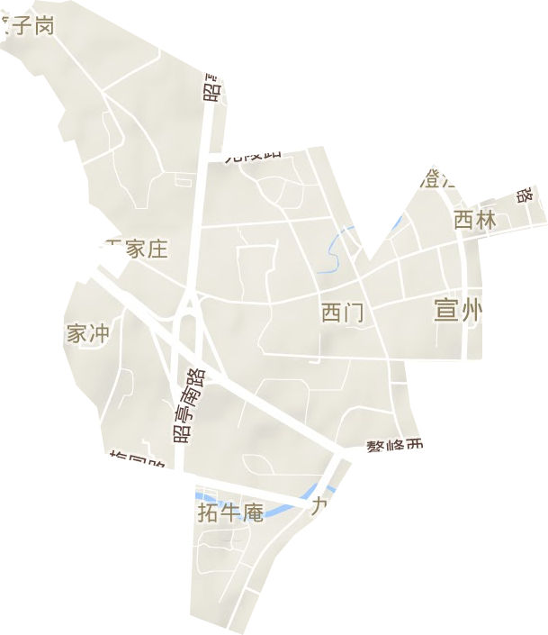 西林街道地形图