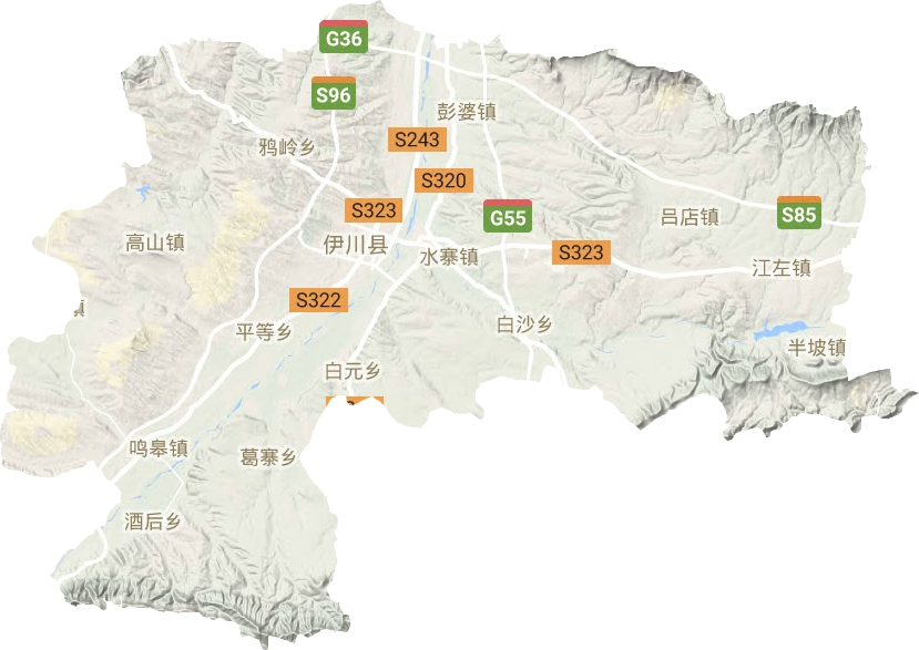 伊川县地形图