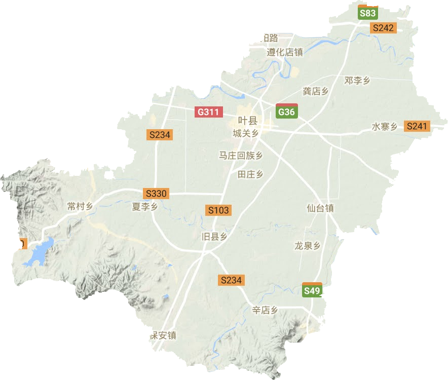 叶县地形图