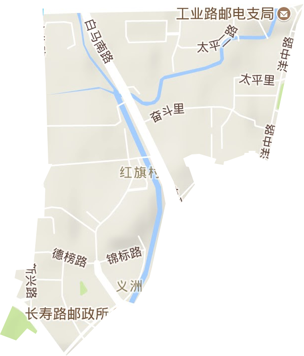 义洲街道地形图