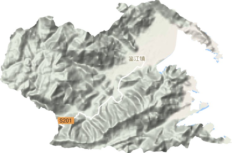 鉴江镇地形图