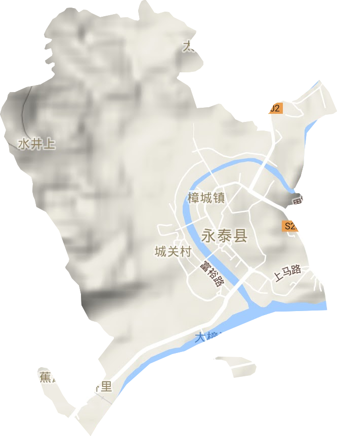 樟城镇地形图