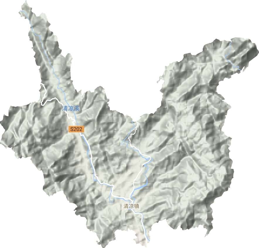 清凉镇地形图