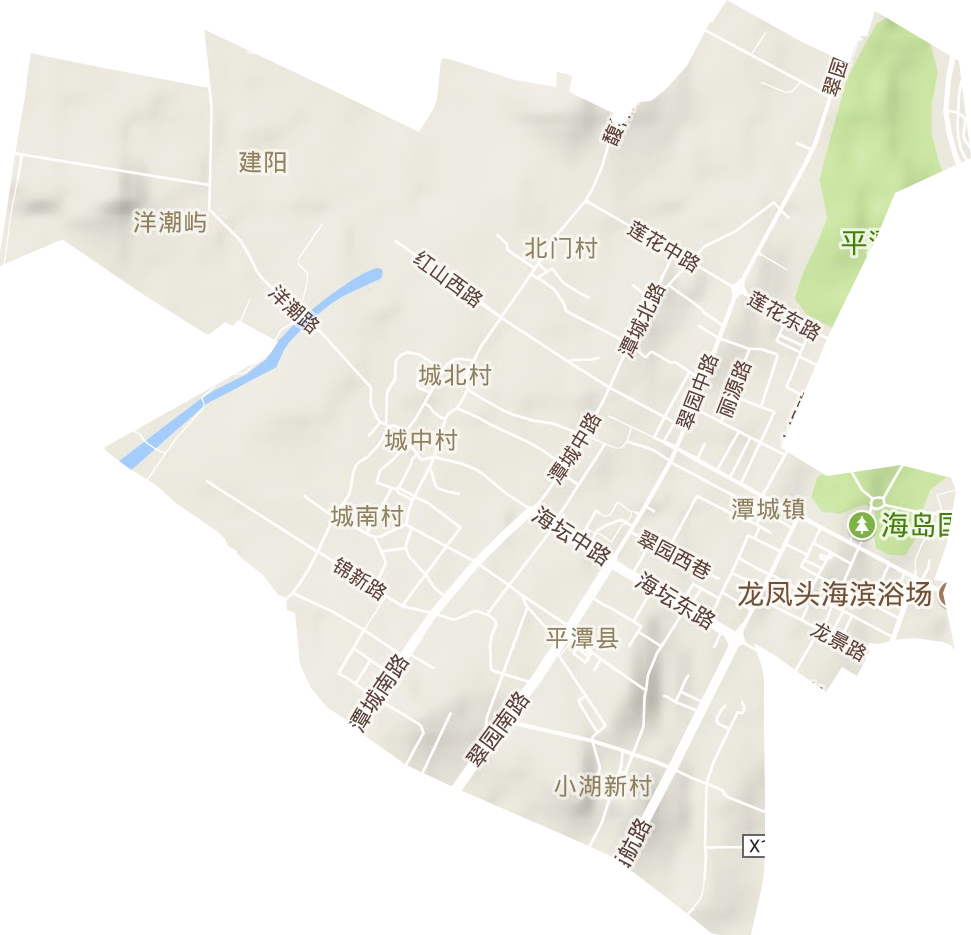 潭城镇地形图