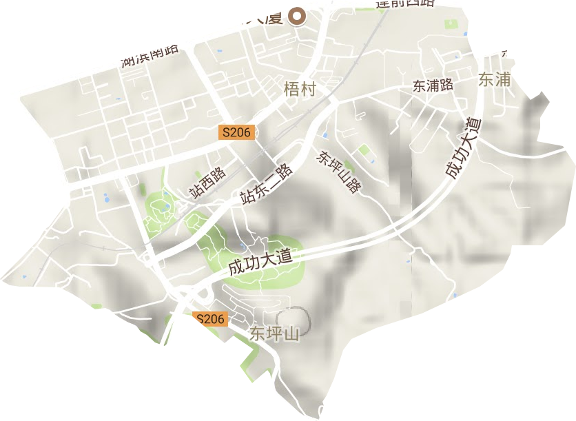 梧村街道地形图