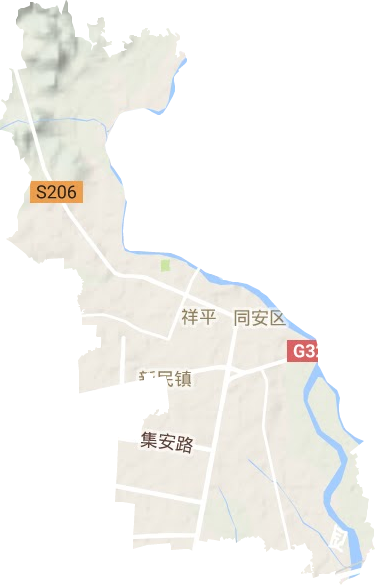 祥平街道地形图