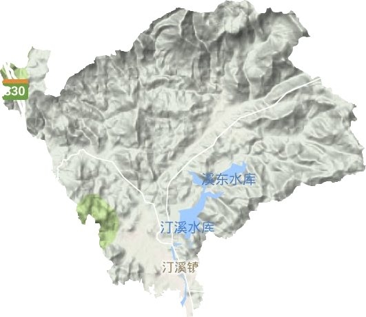 汀溪镇地形图