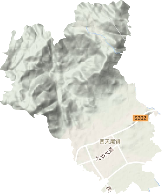 西天尾镇地形图