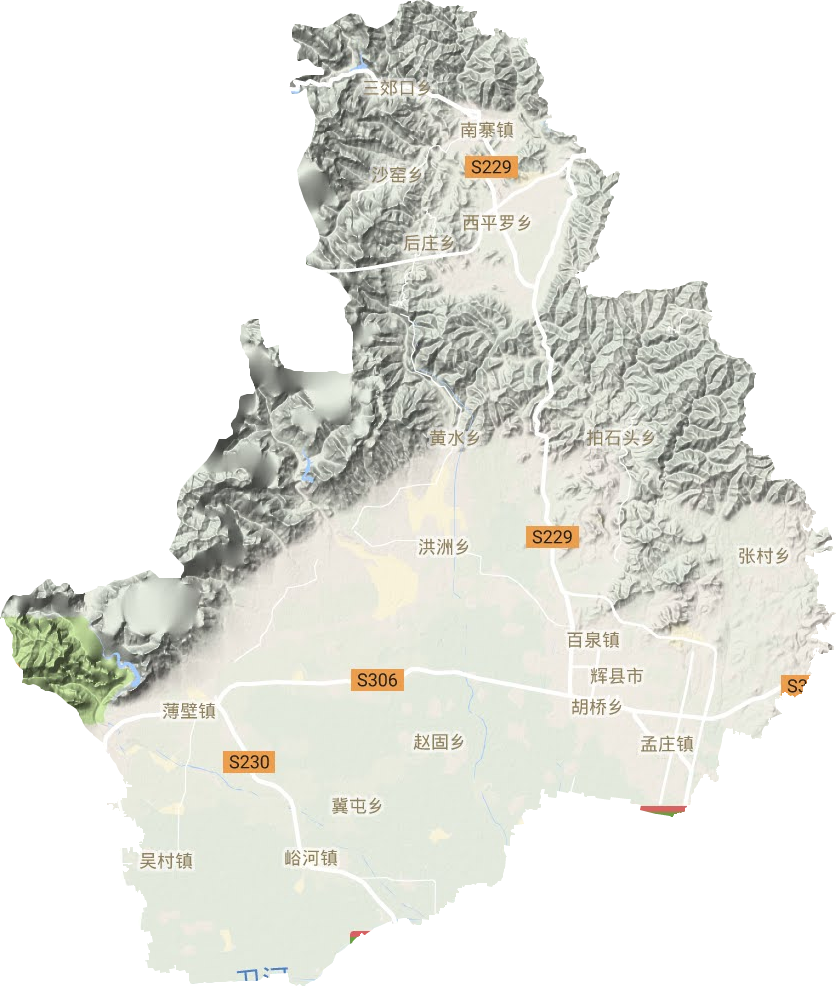 辉县市地形图
