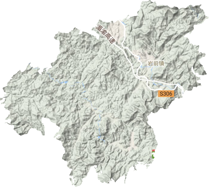 岩前镇地形图