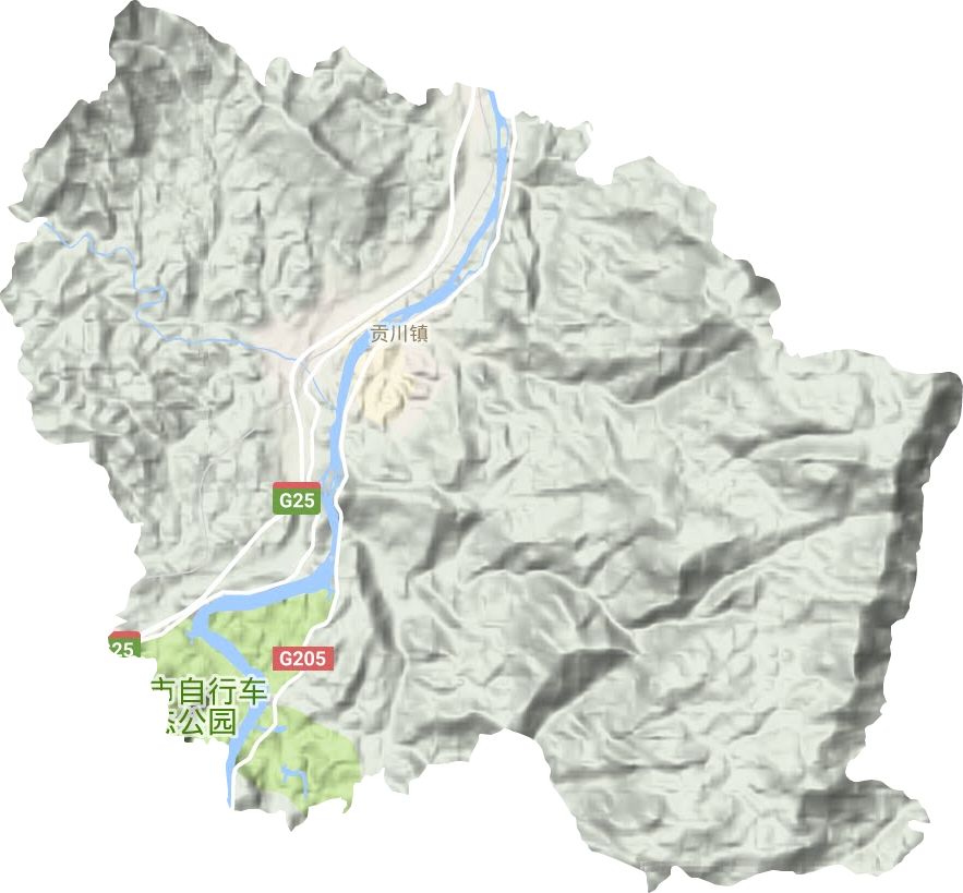 贡川镇地形图
