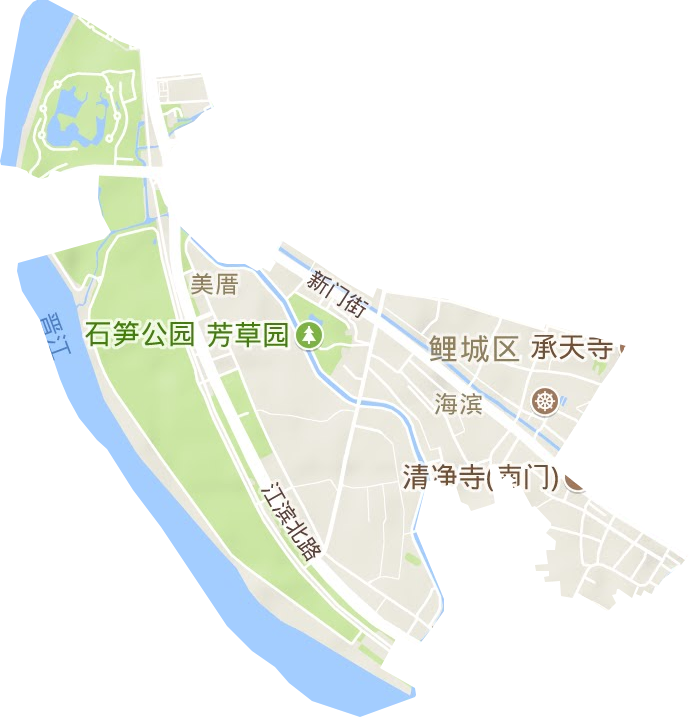 海滨街道地形图