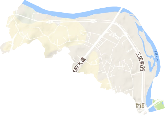 浮桥街道地形图