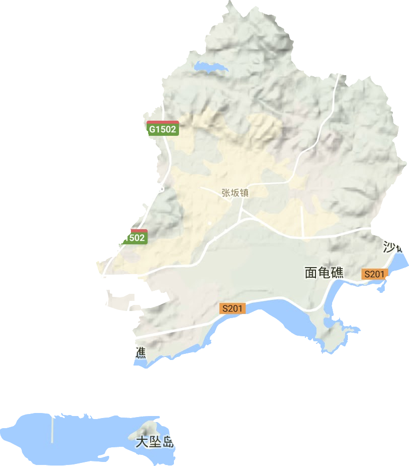 张坂镇地形图