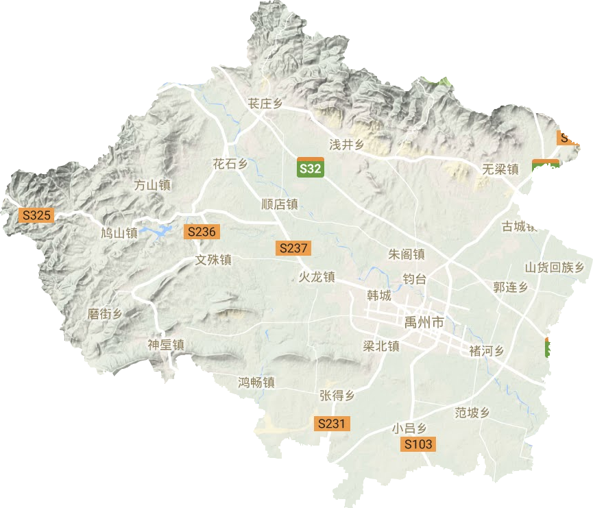 禹州市地形图