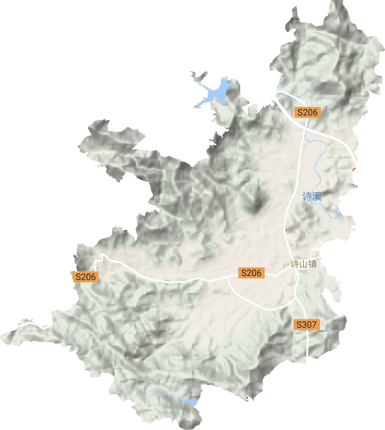 诗山镇地形图