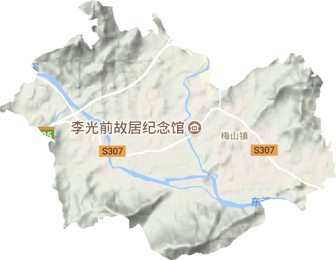梅山镇地形图