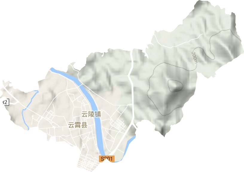 云陵镇地形图