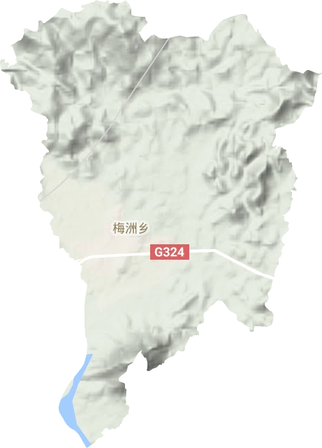 梅洲乡地形图